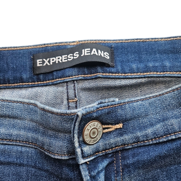 Express High Rise Distressed Blue Jean Size 18 - Picture 6 of 7